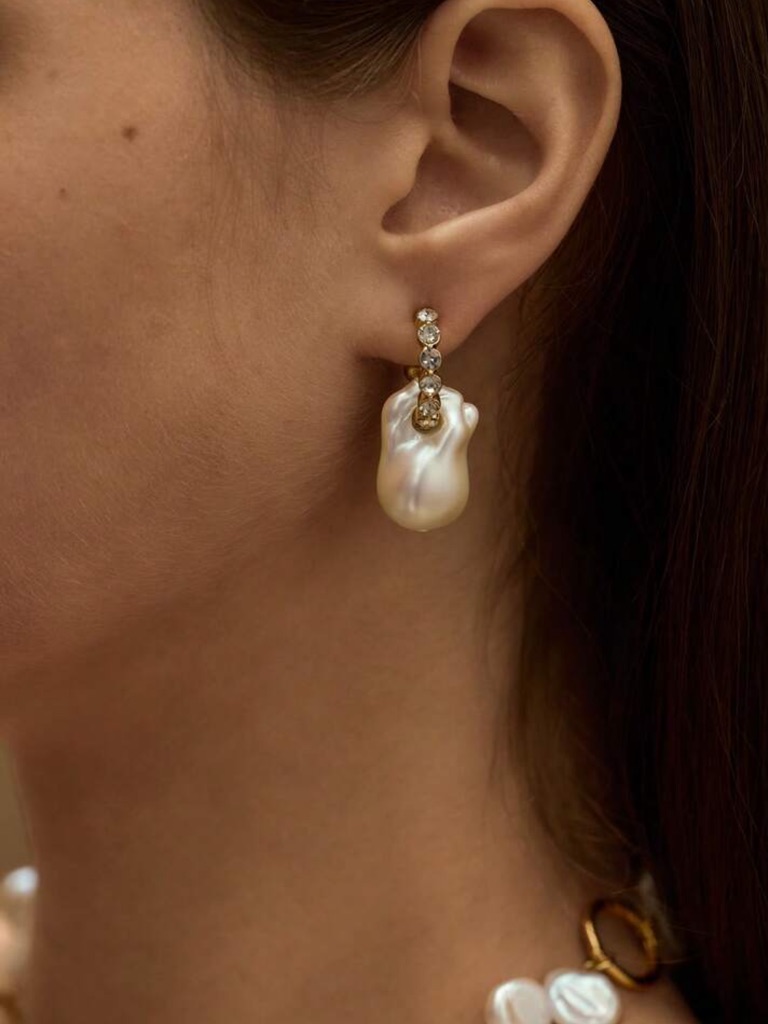 Pearl Hoop Earrings N2048